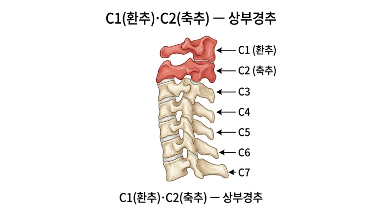 C1(환추)·C2(축추) — 상부경추